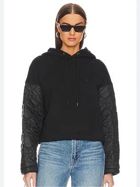 Anine Bing Ardon Monogram Hoodie in Black Small